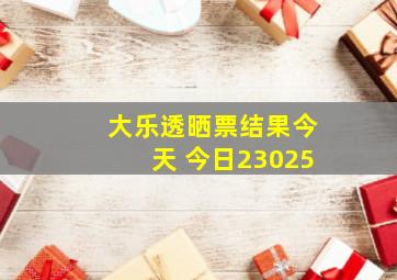 大乐透晒票结果今天 今日23025